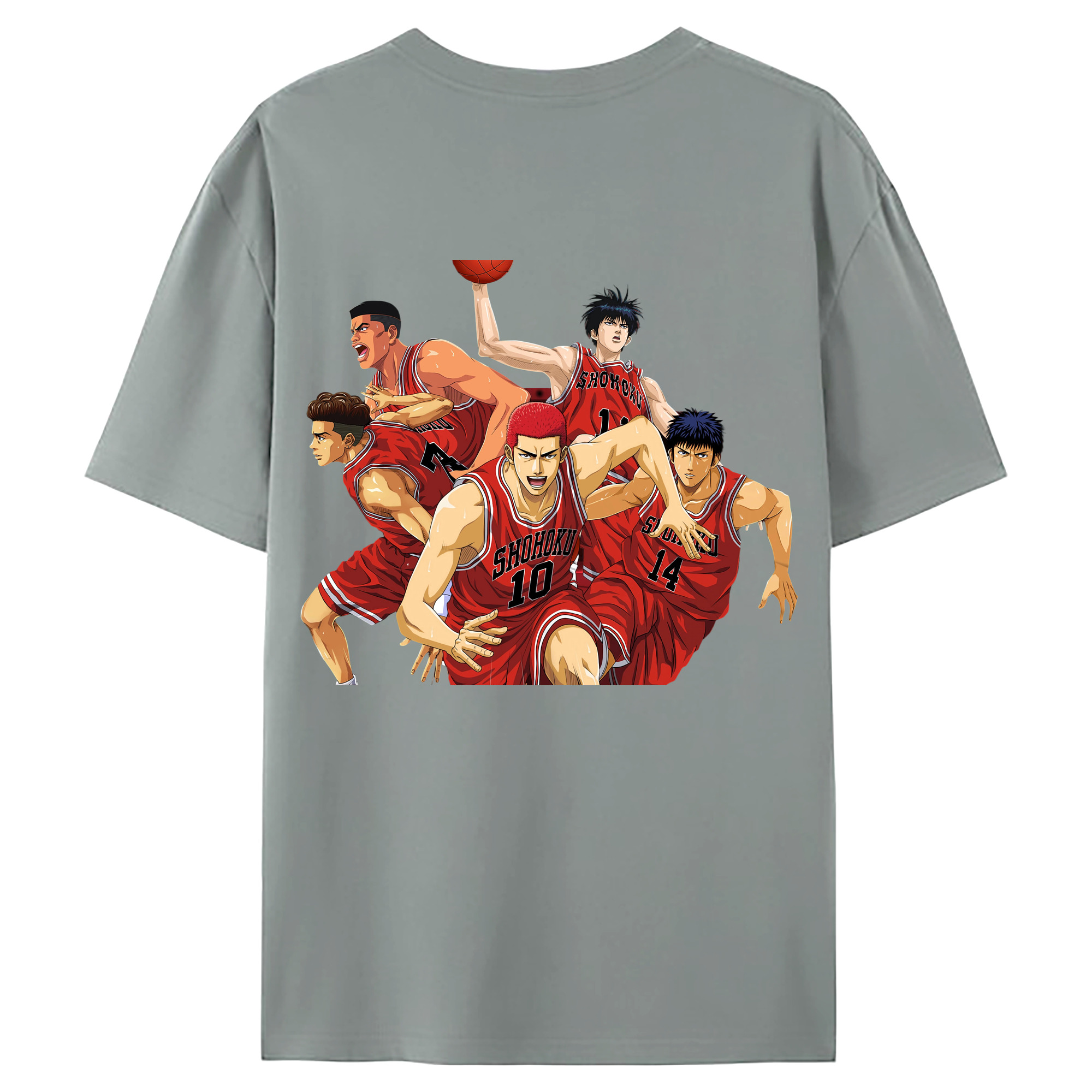 （画像用） SLAM DUNK／スラムダンク 綿100％ メンズ半袖Tシャツ（バックプリント） 通気性
